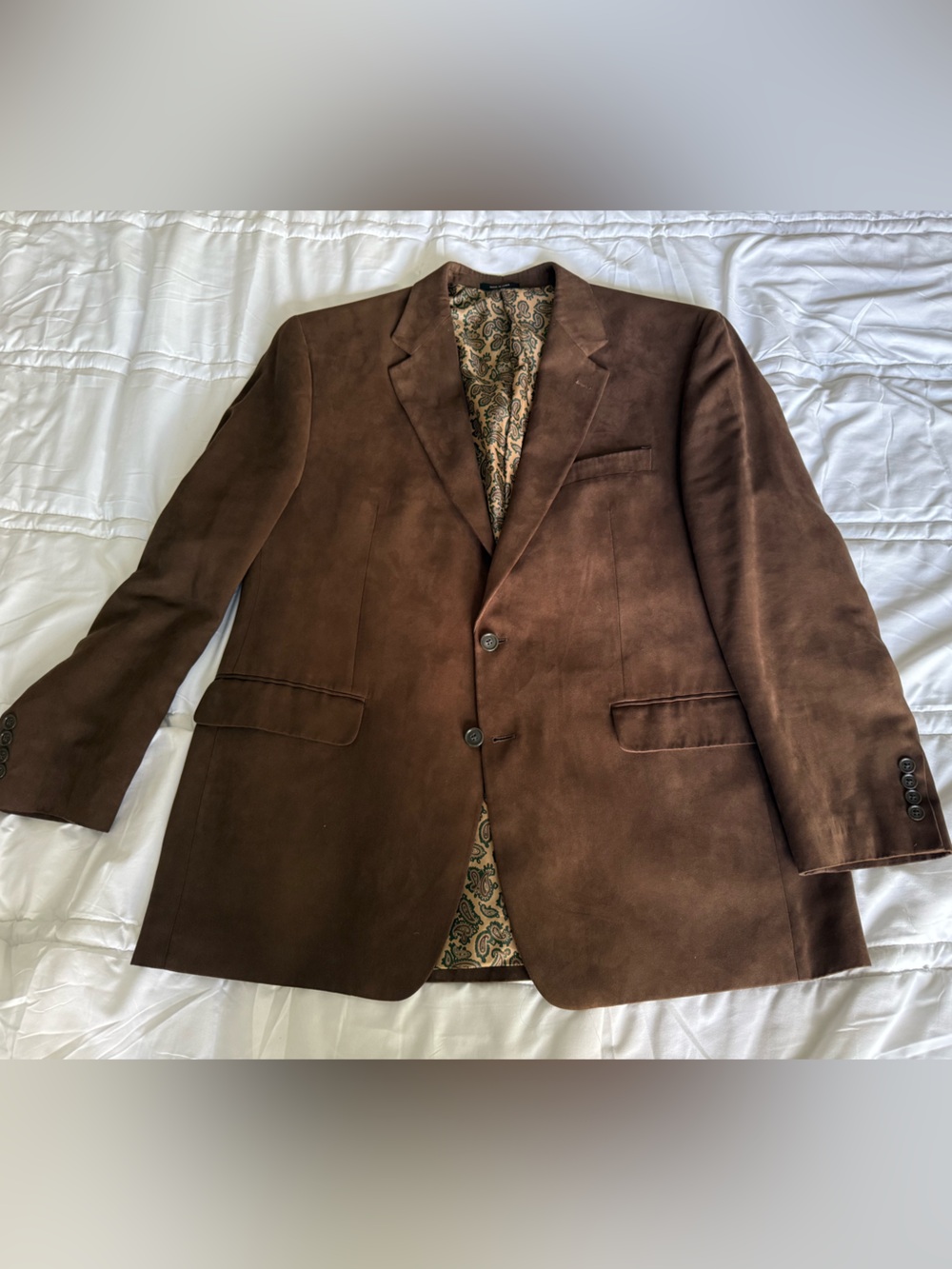 Ralph Lauren Brown Suede Blazer with Paisley Lining